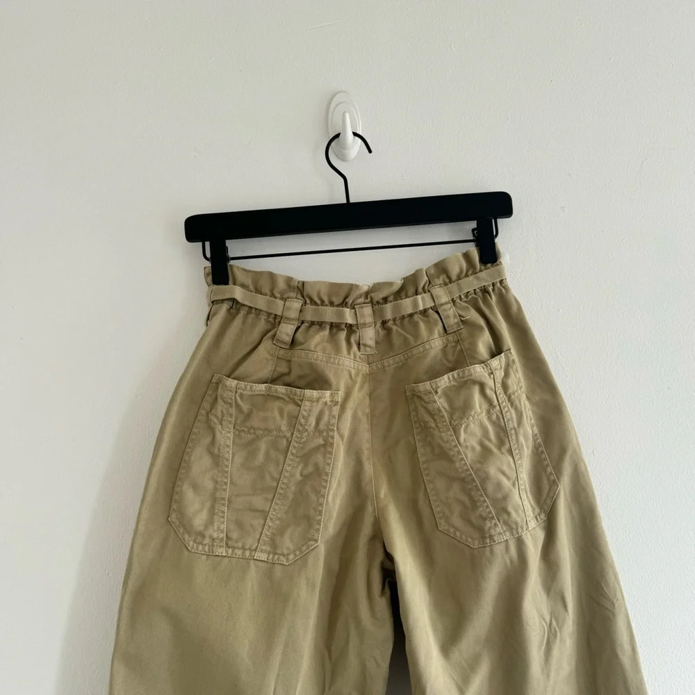 A.L.C Augusta belted paper bag waist straight cropped pants - Picture 9 of 10